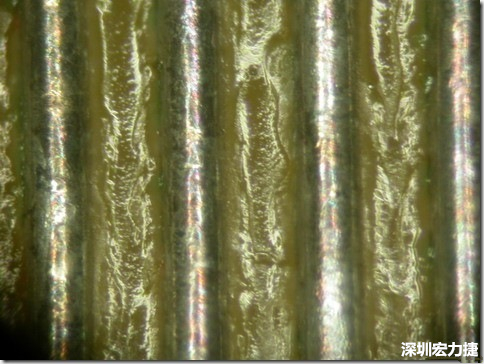 經過168小時的高溫高濕環(huán)境實驗后，此錫膏的SIR最低還可達到150,000,000 ohms，取LOG10為108.176，此錫膏的SIR雖然比較低，但是吃錫狀況明顯好很多，只是助焊劑明顯殘留