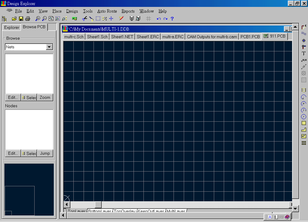 先預(yù)備一個(gè)PCB編輯環(huán)境，不必設(shè)置邊界。