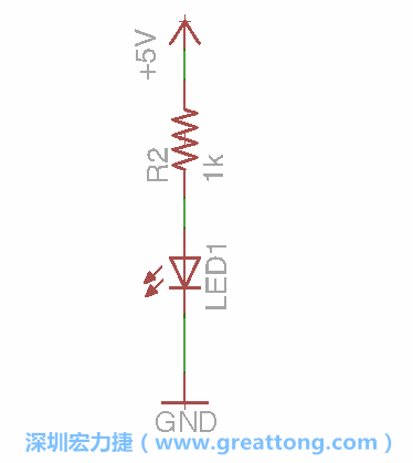 如圖所示放置一個開關(guān)（switch）、10K電阻器（10k resistor）和0.1μF的電容（0.1μF capacitor），并把開關(guān)的一端連到接地端上。