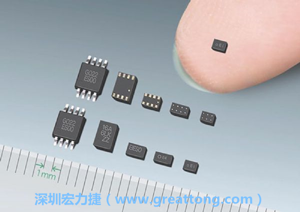 常規(guī)IC與WLP制作的封裝設(shè)計(jì)元件，尺寸有極大的差異，WLP僅需晶粒尺寸就有相同的電氣特性。