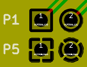TOP層鋪鋪的狀態(tài)，到下方排pad為GND，連接GND Copper zone 都是設(shè)定Thermal relief Pad