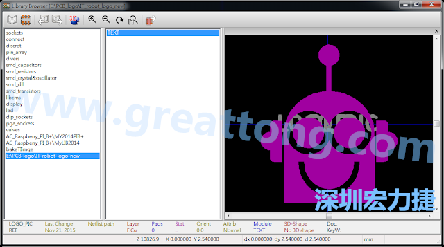 目前這個Library IT_robot_logo_new.mod 只有一個footprint。如何增加更多footprint 到這個library 中呢?