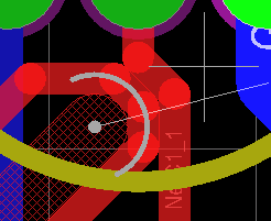 圖28 雙層手動(dòng)布線?使用Shift +SPACEBAR來(lái)選擇各種線的角度模式。