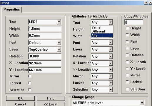 4. 可對(duì)字符和阻焊進(jìn)行適當(dāng)?shù)恼{(diào)整，以方便處理文件和提高效率，字符可以通過Global過濾器設(shè)置條件進(jìn)行快速調(diào)整不同格式的字符