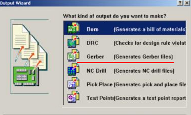 8. 檢查及初步調(diào)整后，按“Q”將單位改為“mil”，按“F、M”轉(zhuǎn)換文件，在彈出的窗口點(diǎn)“Next”進(jìn)入圖（149），選擇“Gerber”，進(jìn)入Gerber轉(zhuǎn)換操作，按“Next”進(jìn)入